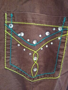 💚🌲CRUEL GIRL COWGIRL COWBOY LONG SLEEVE PEARL SNAP SHIRT MEDIUM